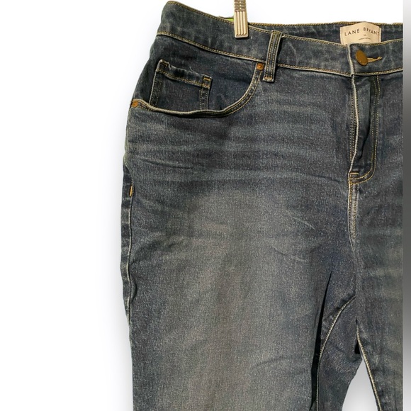 Lane Bryant Denim Medium Wash Stretch Cropped with Whiskering High Waist Size 16 - Picture 5 of 12